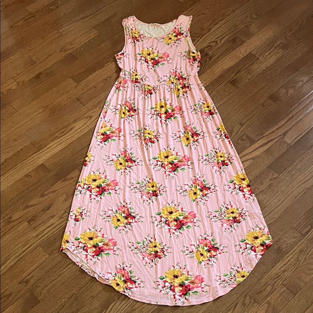 REB. In J pink floral dress XL